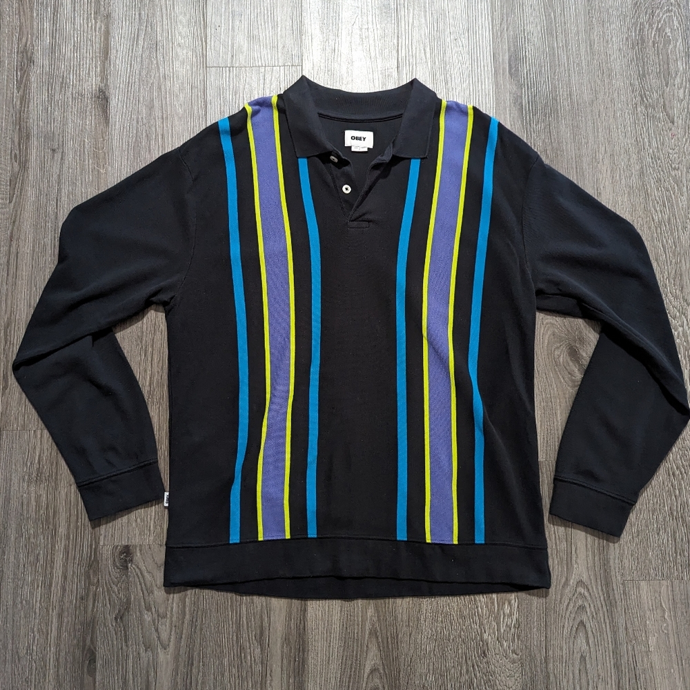 Obey Ashby Striped Polo